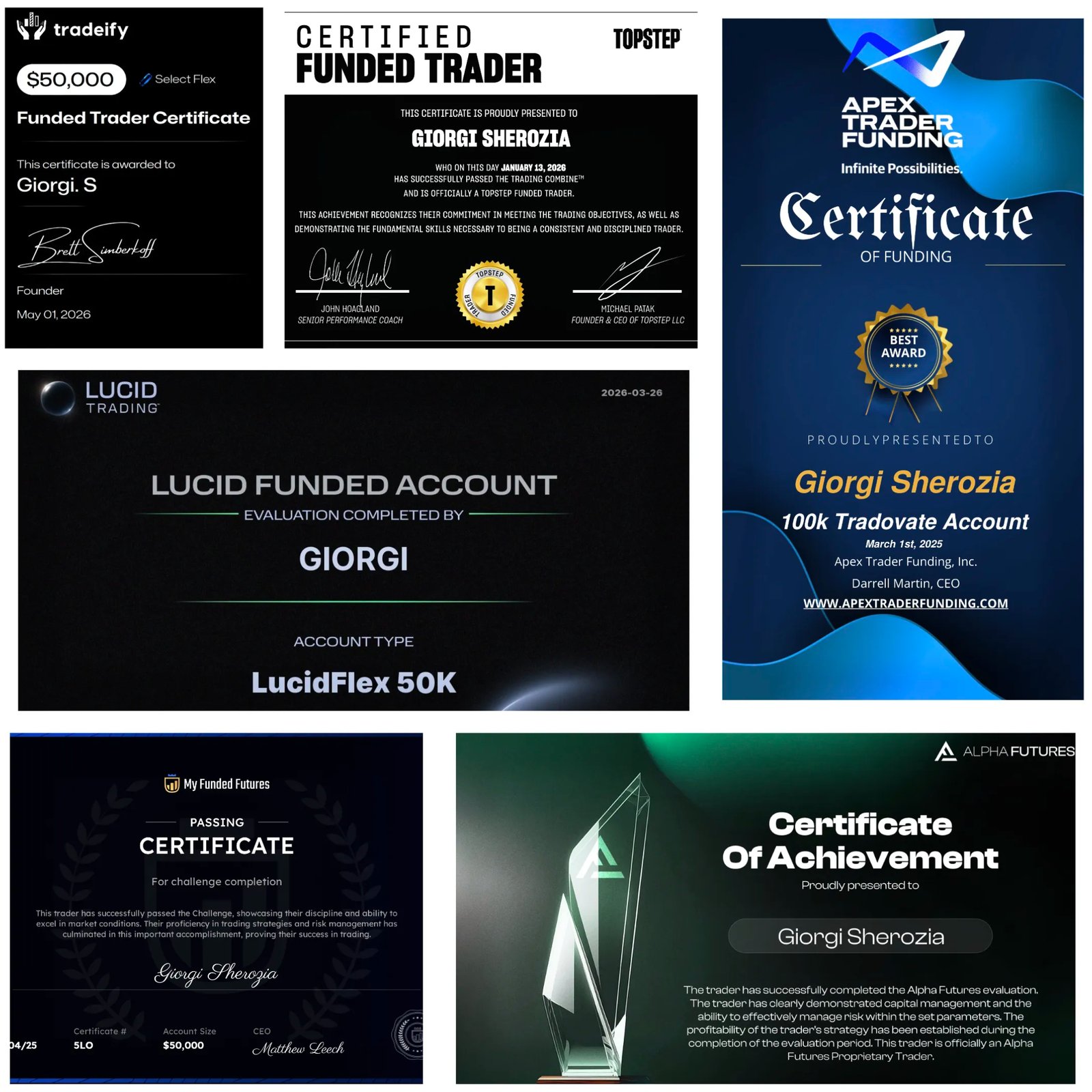 Certificates